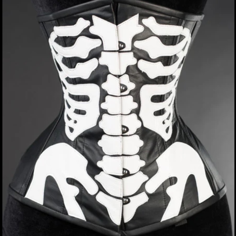 Black and White Skeleton Corset